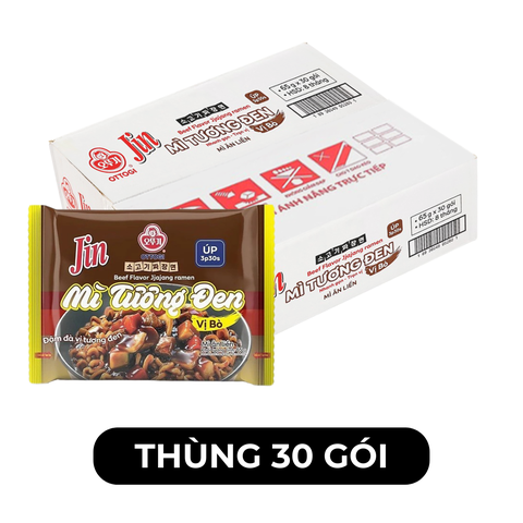 OTTOGI - Mì úp Jin hương vị trộn Tương đen bò, Mì trộn tương đen bò Jin, Mì trộn Jin tương đen bò - 65g/gói - 00452