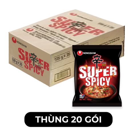 NONGSHIM - Mì Shin Ramyun hương vị Siêu cay, Mì Shin Ramyun siêu cay, Mì Shin Red Hàn Quốc ăn liền - 120g/gói - 00442
