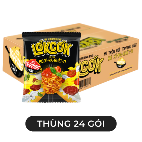 WORLD SPICE - Mì trộn LókCók hương vị Bò Xì-pa-ghét-ti, Mì trộn bò Spaghetti LokCok, Mì ăn liền Lokcok - 97g/gói - 00752