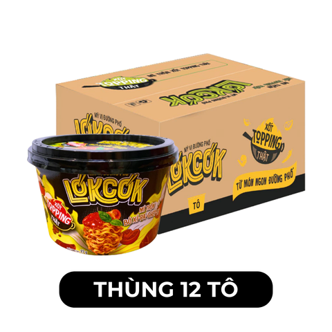 WORLD SPICE - Mì tô trộn LókCók hương vị Bò Xì-pa-ghét-ti, Mì tô trộn bò Spaghetti LokCok ăn liền  - 97g/tô - 00758