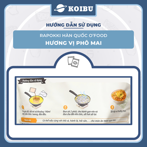 O’FOOD - Rapokki Hàn Quốc O’food hương vị Phô Mai, Tokbokki O'Food, Bánh gạo O'Food Hàn Quốc (146g/gói)