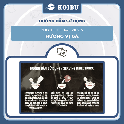 VIFON - Phở Vifon thịt thật hương vị Bò, Vifon Phở bò thịt thật Vifon, Phở thịt thật Vifon ăn liền - 90g/gói - 00814