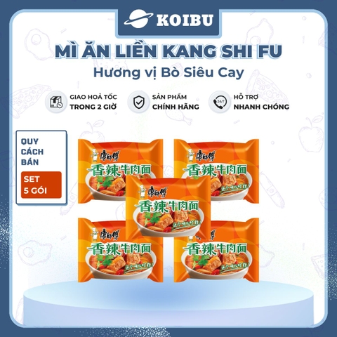 KANG SHI FU - Mì Kang Shi Fu hương vị Bò siêu cay, Mì Kang Shi Fu ăn liền, Mì ăn liền Trung Hoa - 104g/gói - 00748