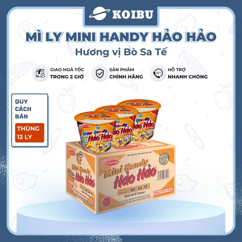 ACECOOK - Mì ly Mini Handy Hảo Hảo hương vị Bò sa tế, Mì ly bò sa tế Hảo Hảo Mini Handy, Mì Hảo Hảo - 53g/ly - 00020