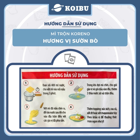 PALDO - Mì trộn Koreno hương vị Sườn bò, Koreno Mì trộn sườn bò Koreno, Mì Koreno Hàn Quốc ăn liền - 74g/gói - 00160