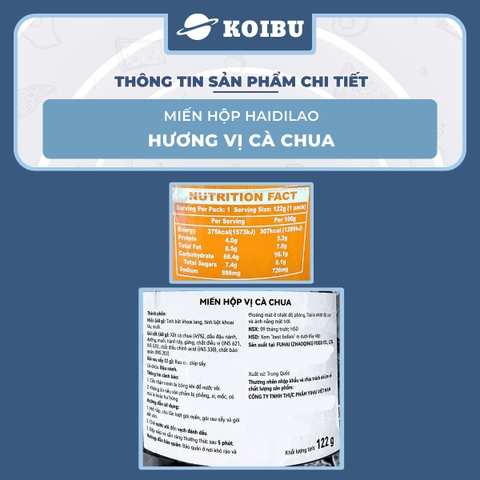 YIHAI - Miến hộp Haidilao hương vị Cà chua, Haidilao miến cà chua Haidilao hộp, Miến Haidiao ăn liền 122g/hộp - 00820