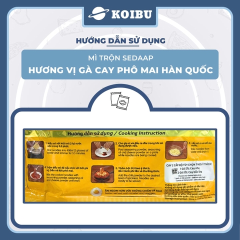 SEDAAP - Mì trộn Sedaap hương vị Gà cay phô mai Hàn Quốc, Mì trộn Gà cay phô mai Hàn Quốc Sedaap - 86g/gói - 00491