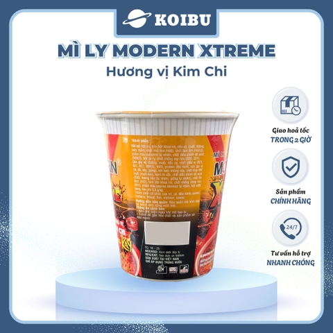ACECOOK - Mì ly Modern Xtreme hương vị Kim chi, Mì Kim chi Modern Xtreme ly, Mì Modern Extreme ly ăn liền - 65g/ly - 00013