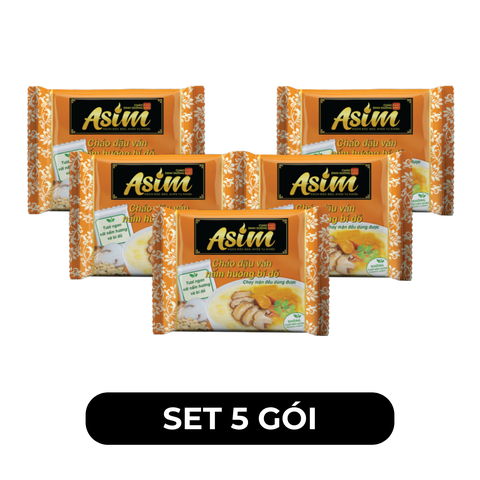 ASIAFOODS - Cháo Asim Đậu ván nấm hương bí đỏ (có gói rau thật), Cháo ăn liền Asim Đậu ván - 73g/gói - 00333