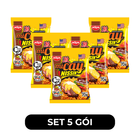 NISSIN - Mì xào cay Nissin Bít tết phô mai cay, Mì xào cay Bít tết phô mai cay, Mì xào ăn liền Nissin - 70g/gói - 00493