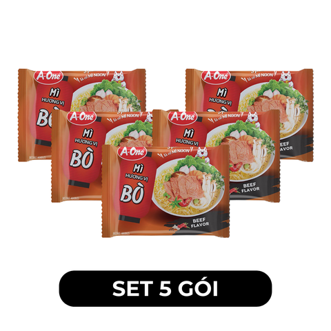 A ONE - Mì A-One gói hương vị Bò, Mì Bò A-One, Mì ăn liền A-One vị Bò, Mì Aone ăn liền, Mì gói A-One - 85g/gói - 00518