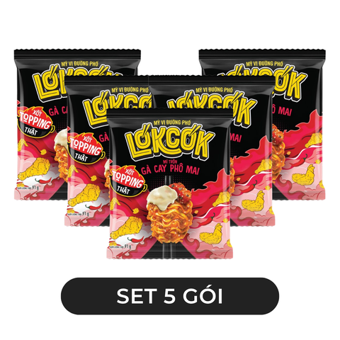 WORLD SPICE - Mì trộn LókCók hương vị Gà cay phô mai, Mì trộn gà cay phô mai LokCok, Mì LokCok - 91g/gói - 00751