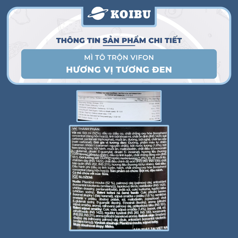 VIFON - Mì tô trộn Vifon hương vị tương đen, Mì trộn Vifon tương đen, Vifon tô mì tương đen trộn - 105g/tô - 00530