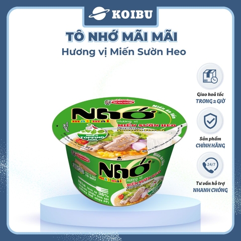 ACECOOK - Miến tô Nhớ Mãi Mãi hương vị Sườn heo, Tô Nhớ Mãi Mãi miến sườn heo, Miến Nhớ ăn liền - 64g /tô - 00026