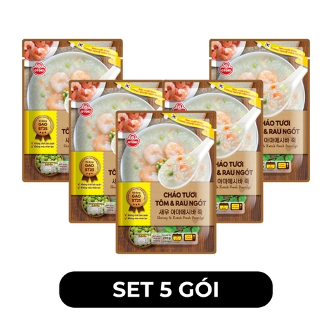 OTOKI - Cháo tươi Otoki hương vị Tôm & rau ngót, Cháo tươi Ottogi Hàn Quốc, Cháo Otoki ăn liền - 220g/gói - 00142