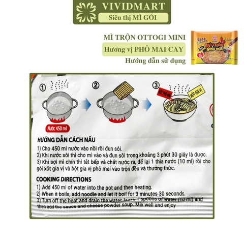 OTTOGI - Mì trộn Ottogi mini Phô mai cay, Mì trộn Phô mai cay Ottogi mini, Mì Phô mai cay mini Ottogi - 80g/gói - 00402