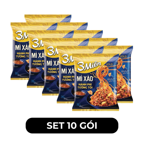 UNIBEN - Mì xào 3 Miền Gold hương vị Hành phi tương tỏi, Mì xào 3 Miền Gold Hành phi tương tỏi - 75g/gói - 00586