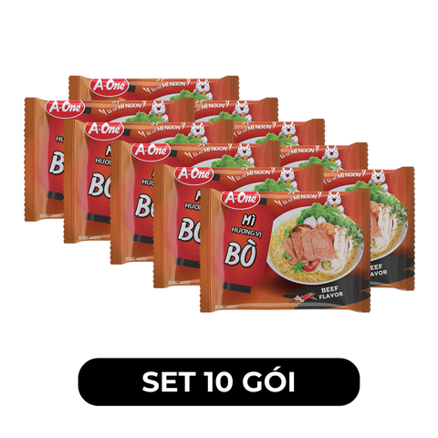 A ONE - Mì A-One gói hương vị Bò, Mì Bò A-One, Mì ăn liền A-One vị Bò, Mì Aone ăn liền, Mì gói A-One - 85g/gói - 00518