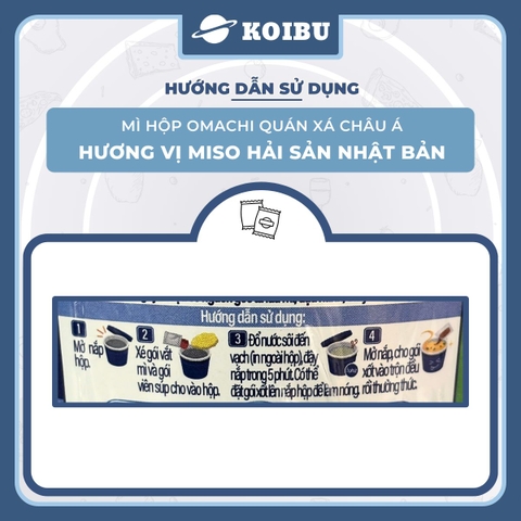 MASAN - Mì Omachi quán xá châu Á hương vị Miso hải sản Nhật Bản, Hộp đồ ăn Omachi quán xá châu Á - 95g/hộp - 00804