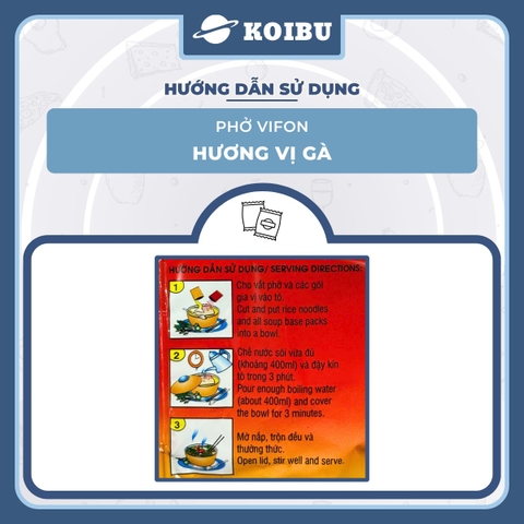 VIFON - Phở Vifon hương vị Gà, Vifon phở gà Vifon Phở ăn liền Vifon Phở thịt gà Vifon, Phở gói ăn liền - 65g/gói - 00170