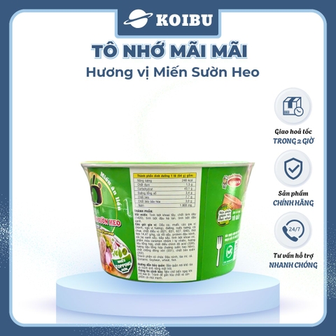 ACECOOK - Miến tô Nhớ Mãi Mãi hương vị Sườn heo, Tô Nhớ Mãi Mãi miến sườn heo, Miến Nhớ ăn liền - 64g /tô - 00026