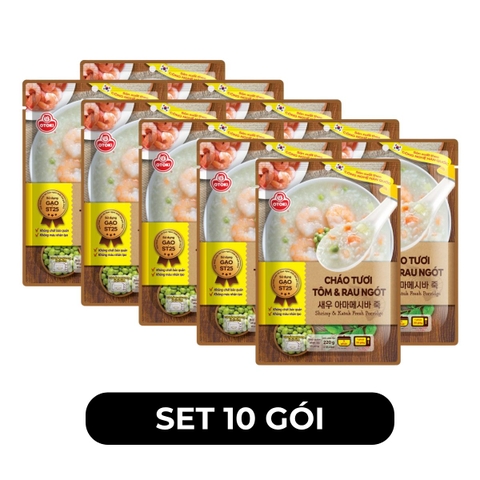 OTOKI - Cháo tươi Otoki hương vị Tôm & rau ngót, Cháo tươi Ottogi Hàn Quốc, Cháo Otoki ăn liền - 220g/gói - 00142