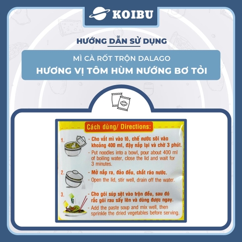 ACECOOK - Mì cà rốt trộn Dalago hương vị Tôm hùm nướng bơ tỏi, Mì Dalago trộn tôm hùm nướng bơ tỏi - 84g/gói - 00015