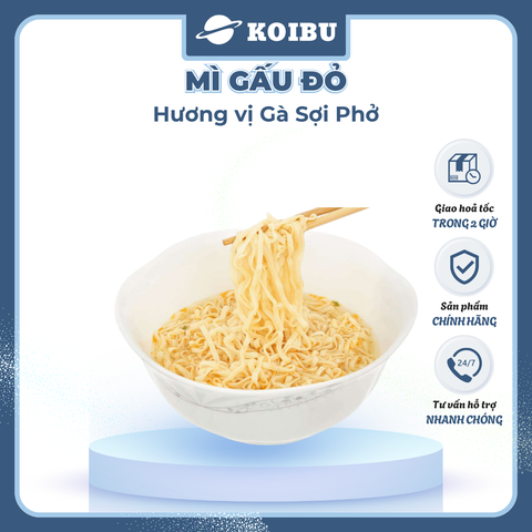 ASIAFOODS - Mì Gấu Đỏ hương vị Gà sợi phở, Mì Gà sợi phở Gấu Đỏ, Mì gói ăn liền Gấu Đỏ Gà sợi phở - 63g/gói - 00325
