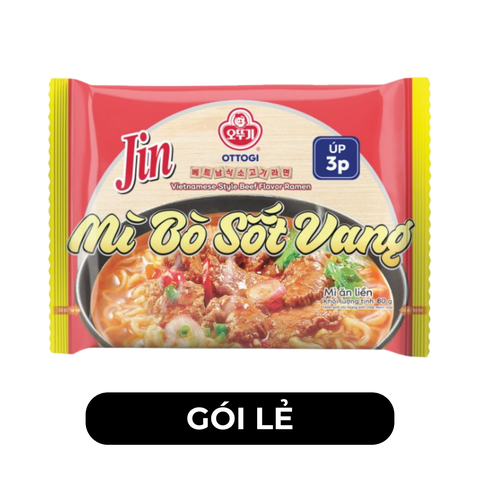 OTTOGI - Mì úp Jin hương vị Bò sốt vang, Mì Bò xốt vang Jin, Mì Jin Bò sốt vang, Mì Ottogi Bò sốt vang - 80g/gói - 00453