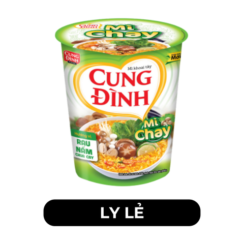 AFOTECH - Mì ly chay Cung Đình Rau nấm chua cay, Mì ly Rau nấm chua cay Cung Đình, Mì chay Cung Đình - 70g/ly - 00310