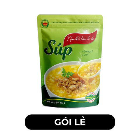 CÂY THỊ - Súp Cây Thị hương vị Nui thịt bằm bí đỏ, Súp thịt bằm bí đỏ Cây Thị súp dinh dưỡng ăn liền - 260g/gói -  00793