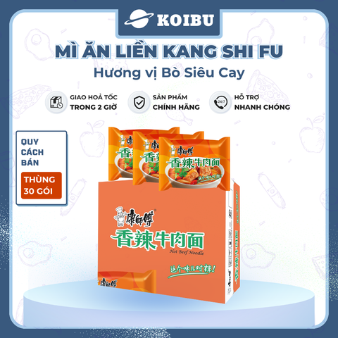 KANG SHI FU - Mì Kang Shi Fu hương vị Bò siêu cay, Mì Kang Shi Fu ăn liền, Mì ăn liền Trung Hoa - 104g/gói - 00748