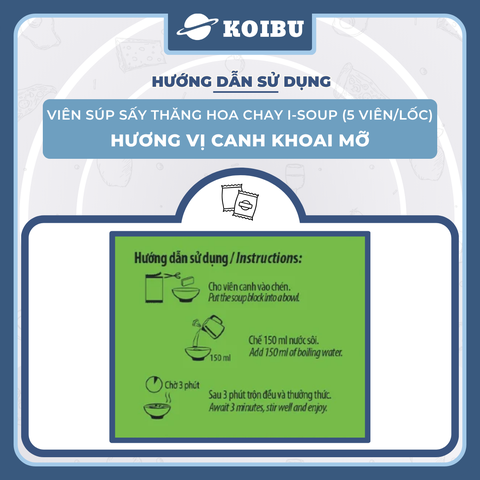 NFC - Viên súp sấy thăng hoa I-Soup hương vị Canh khoai mỡ chay, Canh khoai mỡ I-Soup ăn liền - 55g/lốc - 00724