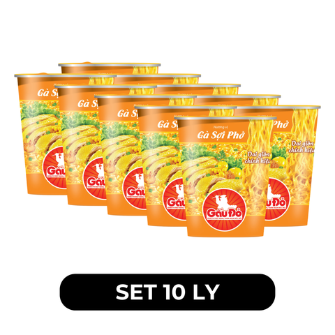 ASIAFOODS - Mì ly Gấu Đỏ Gà sợi phở, Mì ly Gấu Đỏ hương vị gà sợi phở, Mì ly gà sợi phở Gấu Đỏ - 65g/ly - 00469