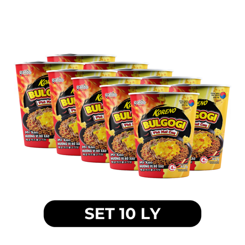 PALDO - Mì ly xào Koreno Bulgogi phô mai cay hương vị Bò cay, Mì Koreno Bò xào Bulgogi phô mai cay ly - 65g/ly - 00278