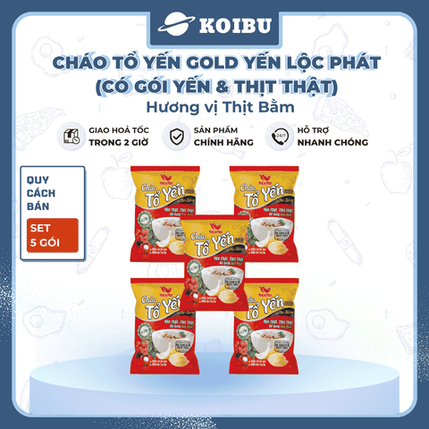 YẾN LỘC PHÁT - Cháo tổ yến Gold Yến Lộc Phát hương vị Thịt bằm, Cháo tổ yến thịt bằm Yến Lộc Phát - 50g/gói - 00825