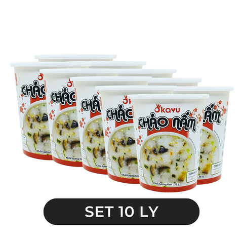 ASUZAC FOODS - Cháo ly chay Asuzac Okayu hương vị Nấm, Cháo nấm ăn liền Asuzac ly, Cháo nấm Okayu Asuzac - 36g/ly - 00579