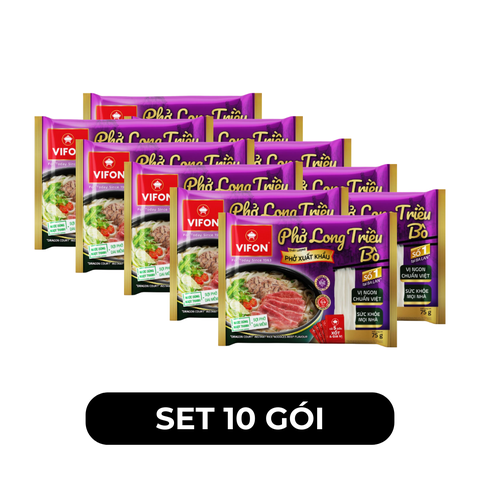 VIFON - Phở Long Triều hương vị Bò - Phở bò Long Triều, Phở bò gói xuất khẩu - 75g/gói - 00508