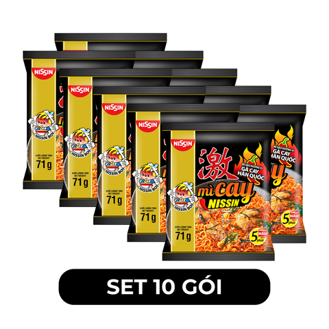 NISSIN - Mì xào cay Nissin Gà cay Hàn Quốc, Mì xào cay Gà cay Hàn Quốc, Mì xào Nissin Gà cay Hàn Quốc - 71g/gói - 00368