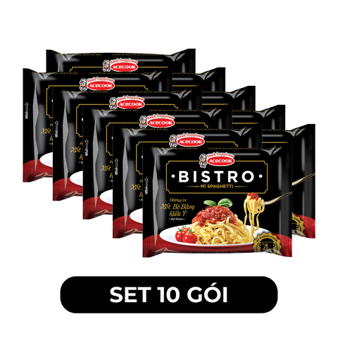 ACECOOK - Mì spaghetti Bistro Xốt bò bằm kiểu Ý, mì spaghetti Bistro hương vị xốt bò bằm, mì spaghetti xốt bò bằm Bistro - 95g/gói - 00075