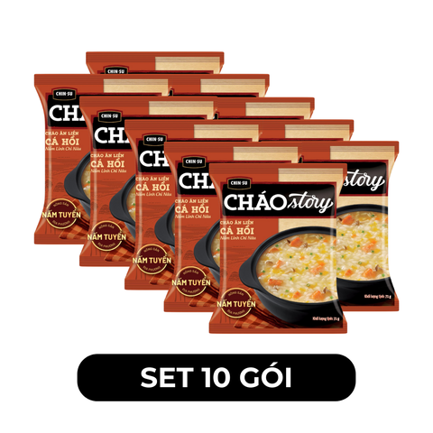 MASAN - Chin-su Cháo Story Cá hồi nấm linh chi nâu, Cháo Story Chinsu Cá hồi, Cháo Chinsu Story - 71g/gói - 00124