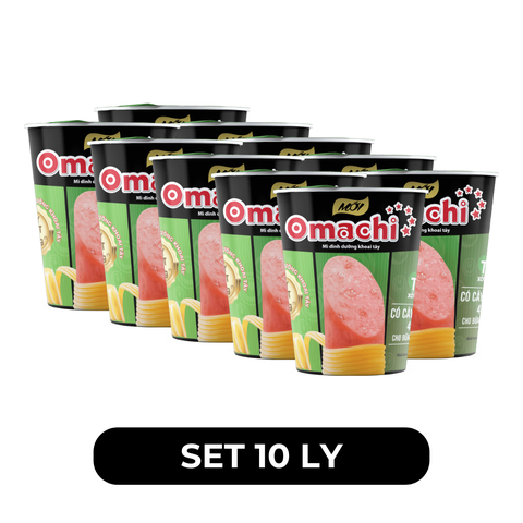 MASAN - Mì ly OMACHI có CÂY THỊT THẬT hương vị Tôm Chua Cay - Mì ly khoai tây ăn liền - 111g/ly - 00113