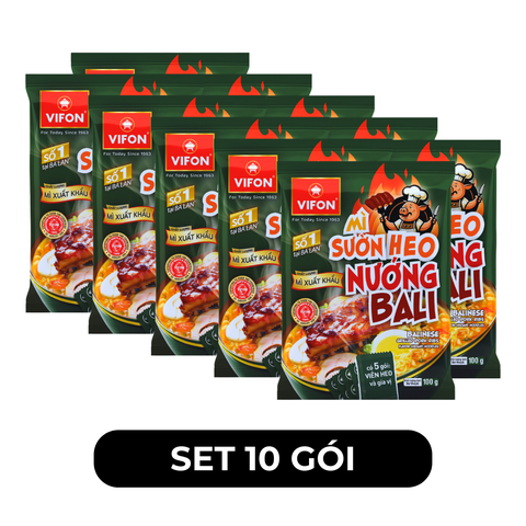 VIFON - Mì Vifon xuất khẩu Sườn heo nướng Bali, Mì Sườn heo nướng Baly Vifon cao cấp xuất khẩu - 100g/gói - 00201