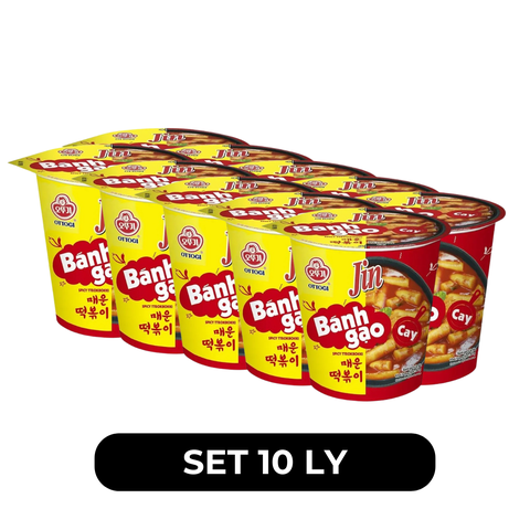 OTTOGI - Bánh gạo ly Jin hương vị Cay, Bánh gạo cay Jin ly, Bánh gạo Hàn Quốc, Bánh gạo Ottogi ly - 82g/ly - 00563
