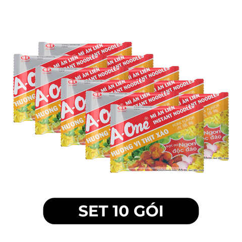 A ONE - Mì A-One gói hương vị Thịt xào, Mì thịt xào A-One ăn liền, Mì ăn liền A-One, Mì gói Aone - 85g/gói - 00515