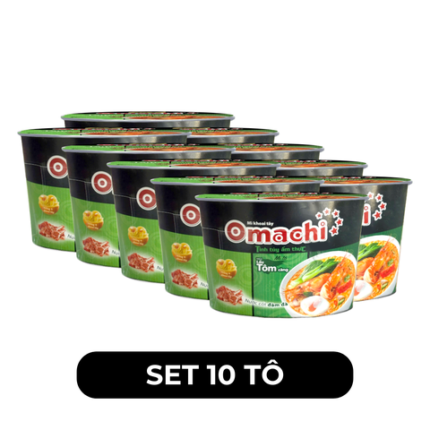 MASAN - Mì tô khoai tây Omachi hương vị Lẩu tôm càng, Mì Omachi Tôm chua cay tô, Mì khoai tây Omachi - 90g/tô - 00107