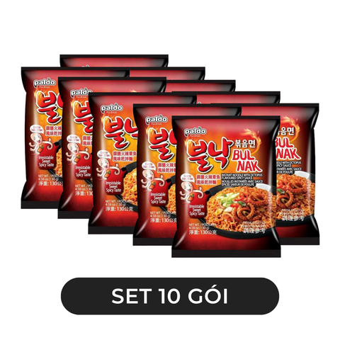 PALDO - Mì trộn rất cay Bul Nak hương vị Bạch tuộc, Mì trộn cay Bulnak bạch tuột, Mì cay Hàn Quốc - 130g/gói - 00572