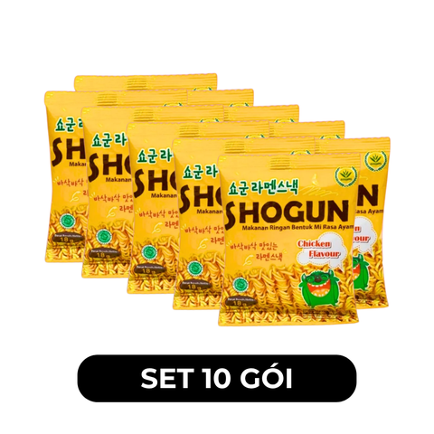 RUSINDO - Snack mì Shogun hương vị Gà, Snack mì tôm trẻ em Shogun ăn liền, Mì ăn liền Shogun Hàn Quốc - 18g/gói - 00689