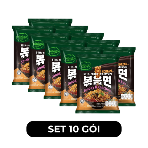 CJ FOODS - Mì xào Bibigo hương vị Gà-K xông khói, Mì xào Gà xông khói Bibigo Hàn Quốc ăn liền - 122g/gói - 00696