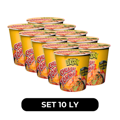 WORLD SPICE - Mì ly LókCók hương vị Chua cay tôm nhảy, Mì ly tôm chua cay LokCok ăn liền, Mì Lokcok ly - 75g/ly - 00773